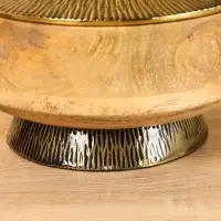 Конфетница с крышкой "Щербет" алюминиевая с манговым деревом 19х19х12 см