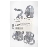 Крючок ветровой LOCKLAND KV001, L=100 мм, нержа, цвет черный, 2 шт