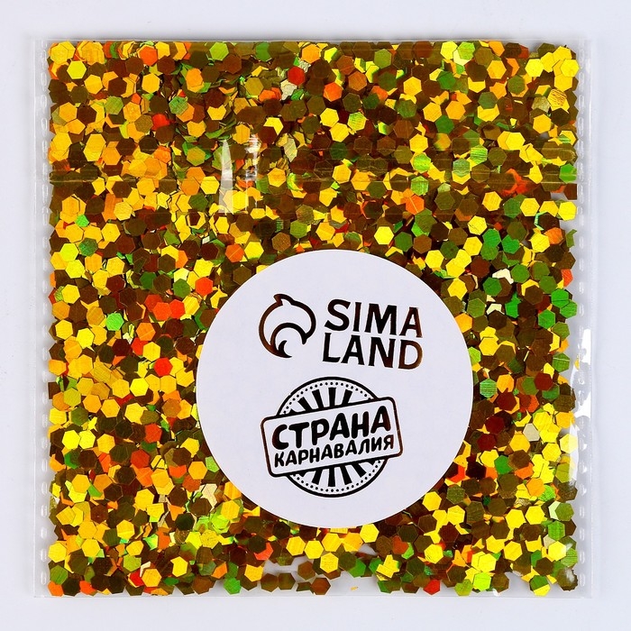 Наполнитель для шара &laquo;Конфетти шестиугольник&raquo;, 3 мм, 10 г, цвет золотой