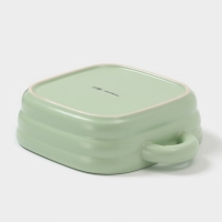 Форма для запекания Доляна &laquo;Зефир&raquo;, 900 мл, 18&times;18 см, квадратная, керамика, зелёная