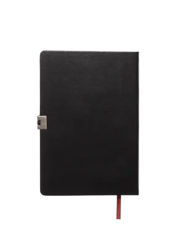 Ежедневник недатированный формат А5, с хлястиком, 80л, линия, пвх, Черный