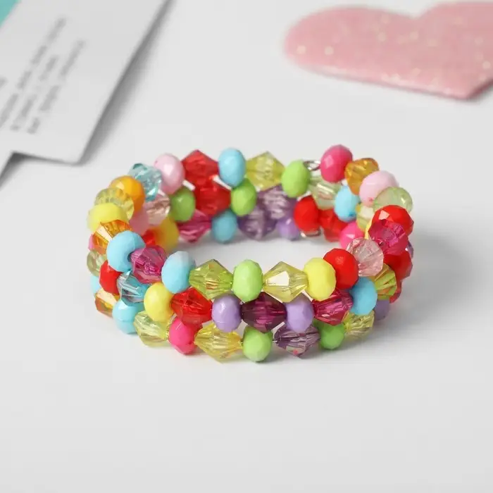 Браслет-пружинка детский &laquo;Выбражулька&raquo; льдинки, три ряда, d=5 см. цветной