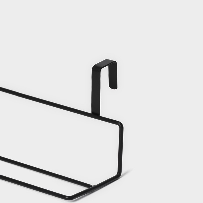 Держатель для полотенец на дверцу Доляна, 24,5&times;10&times;10 см, цвет чёрный