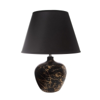 Настольная лампа с абажуром RISALUX &laquo;Сарин&raquo;, Е27, 40 Вт, чёрно-золотой, 30&times;30&times;39.5 см