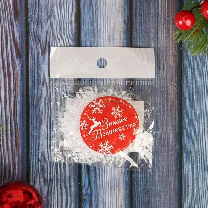 Ёлочные игрушки 6 шт. &laquo;Зимнее волшебство. Снежинка - пушинка&raquo; пластик, d-6 см, белый