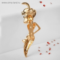 Брошь &laquo;Леди&raquo; в шляпке, цвет красный в золоте