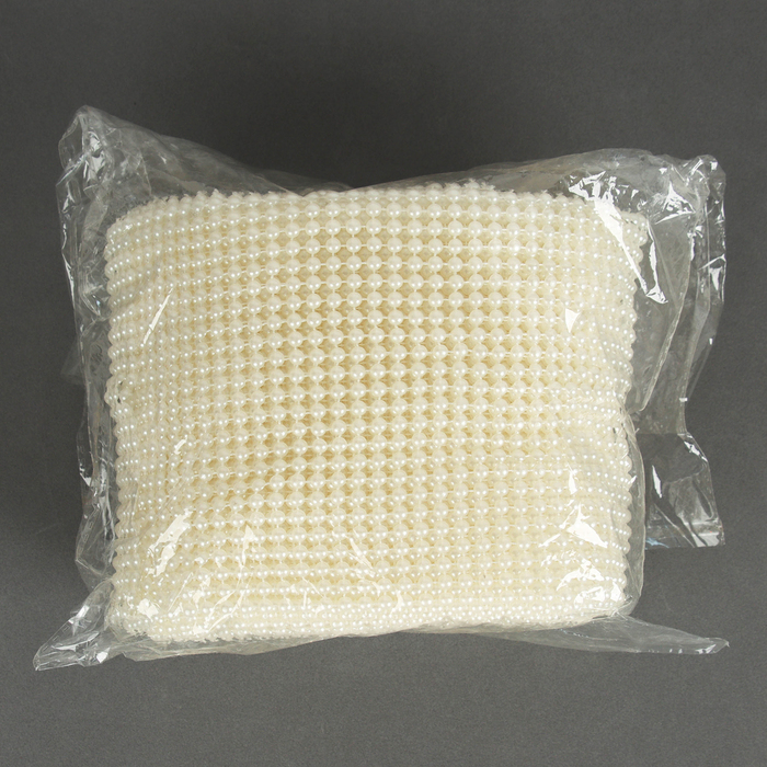 Тесьма под жемчуг, пластик, 12 см, в рулоне 9 метров, молочный оттенок