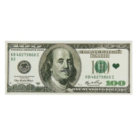 Пачка купюр для выкупа на свадьбу &laquo;100$&raquo;, (набор 80 шт), 15 х 6 см.