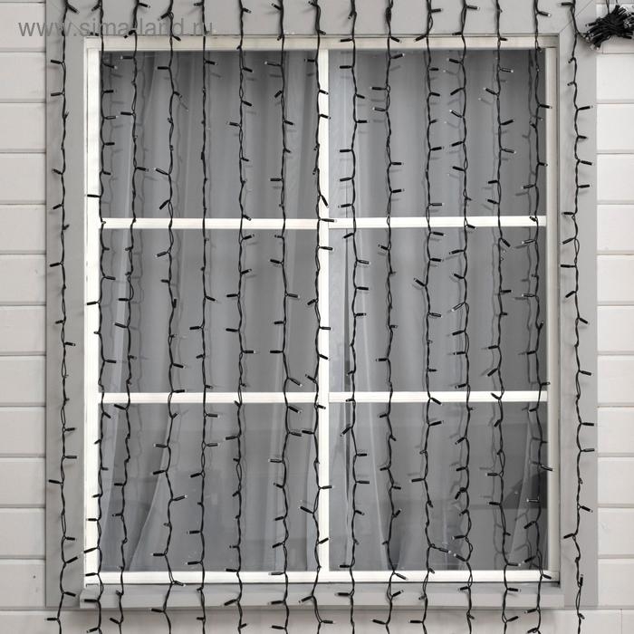 Гирлянда "Занавес" 2 х 3 м , IP65, УМС, тёмная нить каучук, 600 LED, свечение мульти, 220 В