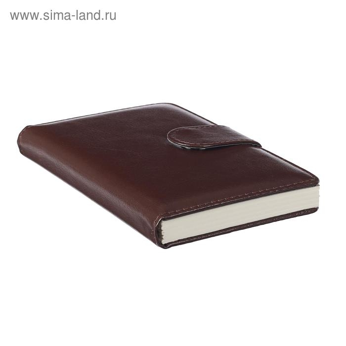 Ежедневник недатированный А6, 100 листов в клетку, с хлястиком, обложка ПВХ, МИКС