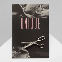 Брошь &laquo;Ножницы&raquo;, цвет белый в серебре