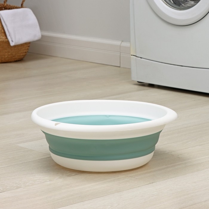 Таз складной &laquo;Флекс&raquo;, 10 л, 39.5&times;40&times;5.5 см, цвет морская волна
