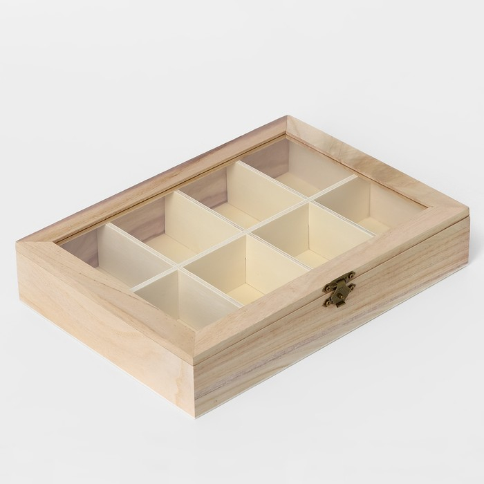 Ящик для хранения чайных пакетиков Доляна &laquo;Ахмадабад&raquo;, 8 ячеек, 24,8&times;18&times;4,8 см