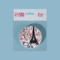 Зеркало складное &laquo;Париж&raquo;, d = 7,5 см, с увеличением, искусственная кожа, рисунок МИКС