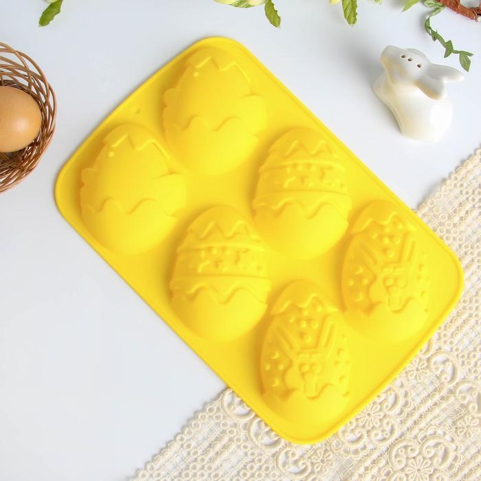Силиконовая форма на Пасху &laquo;Зайцы и цыплята&raquo;, жёлтая