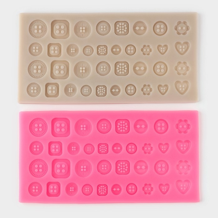 Молд &laquo;Пуговицы&raquo;, силикон, 21,3&times;10,6 см, цвет МИКС