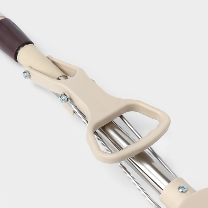 Швабра для мытья пола PVA Доляна, со складным отжимом, насадка 27&times;6 см, стальная составная телескопическая ручка 100(125) см