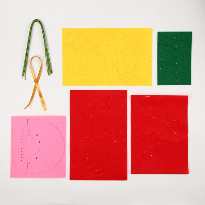 Цветы своими руками из фетра &laquo;Букет роз&raquo;, набор для творчества на 8 марта