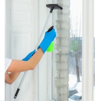 Окномойка с металлической ручкой и сгоном, 25&times;90 см, поролон