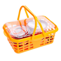 Набор металлической посудки &laquo;Супер Шеф&raquo;, с фартуком и колпаком, в корзинке, МИКС