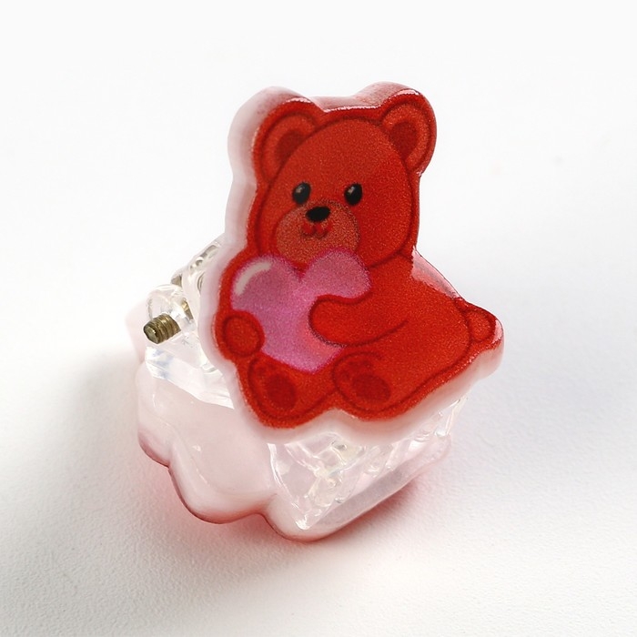 Краб для волос &laquo;Мишка с сердечком&raquo;, 1 6 х 2 см