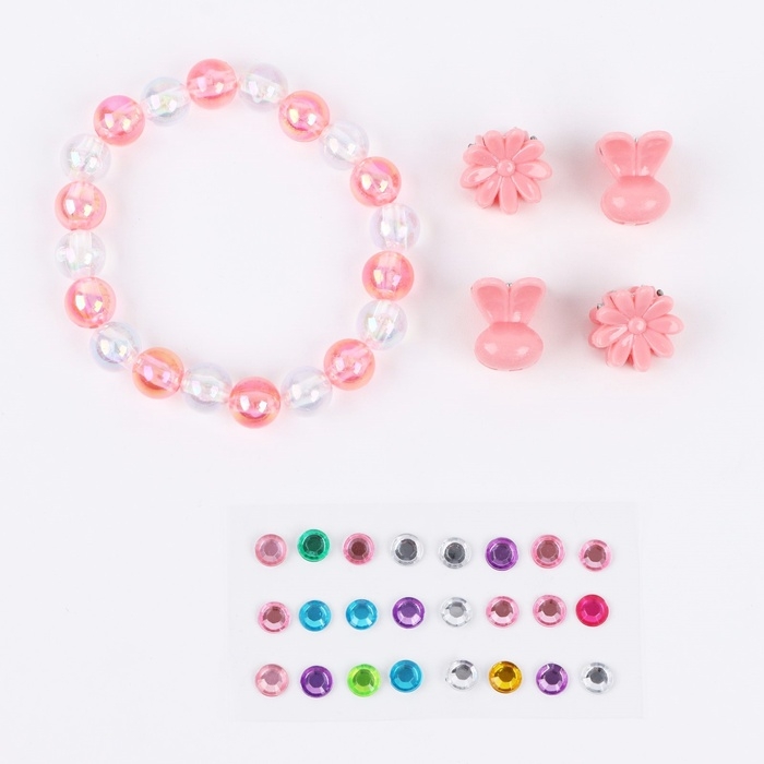 Детские накладные ногти на новый год &laquo;Новогоднее настроение&raquo;, 12 шт, подарочный набор с браслетом и заколками