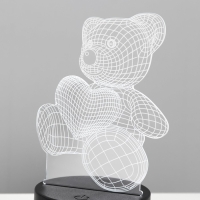 Светильник сенсорный "Мишутка" LED 7 цветов USB/от батареек черный RISALUX