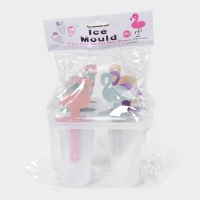 Форма для мороженого &laquo;Фламинго&raquo;, 12,5&times;11,5&times;14,5 см, 6 ячеек, цвет прозрачный