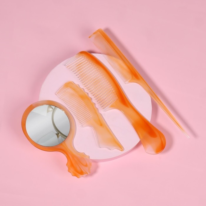 Набор парикмахерский, 4 предмета, цвет &laquo;янтарный&raquo;