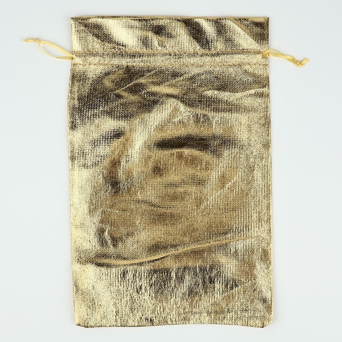 Мешочек подарочный парча &laquo;Новый год&raquo;, золото, 20 х 30 см, Новый год