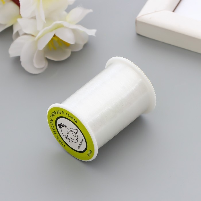 Леска для бисера 0,15 мм, 100 м, белый