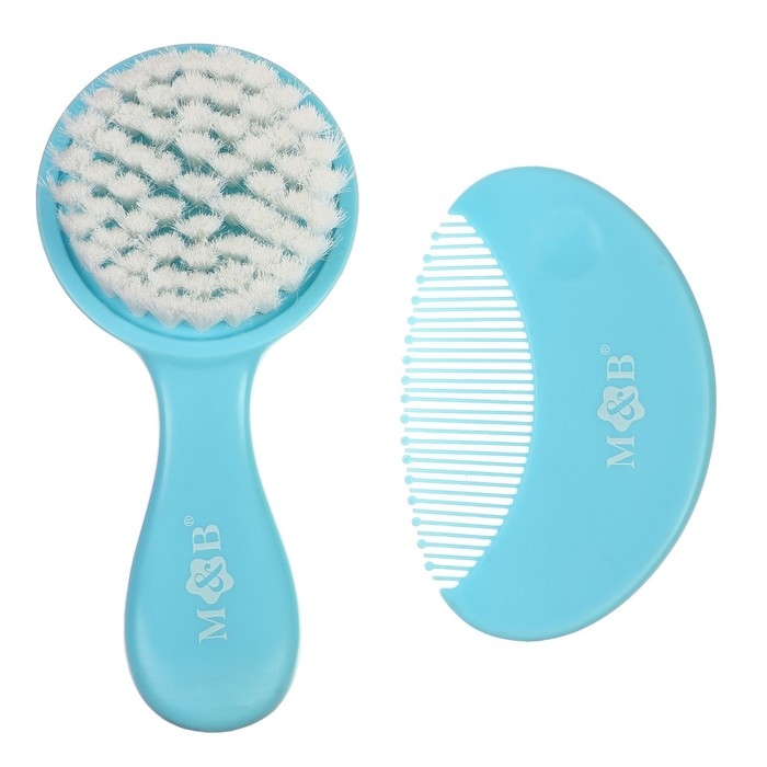 Расчёска детская + массажная щётка для волос, от 0 мес., цвет бирюзовый