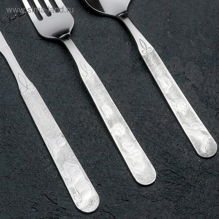 Набор столовых приборов &laquo;Топтыжка&raquo;, 4 предмета, толщина 1,5 мм