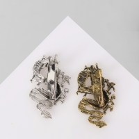 Брошь &laquo;Дракон&raquo; (неделимая фасовка 12 шт., цена за шт.), цвет МИКС