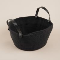 Корзина для хранения SL Home &laquo;Луиза&raquo;, плетёная ручной работы, 33&times;33&times;16 см, цвет чёрный