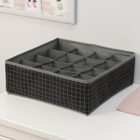 Органайзер для хранения белья Доляна &laquo;Кло&raquo;, 16 ячеек, 32&times;32&times;12 см, цвет чёрный