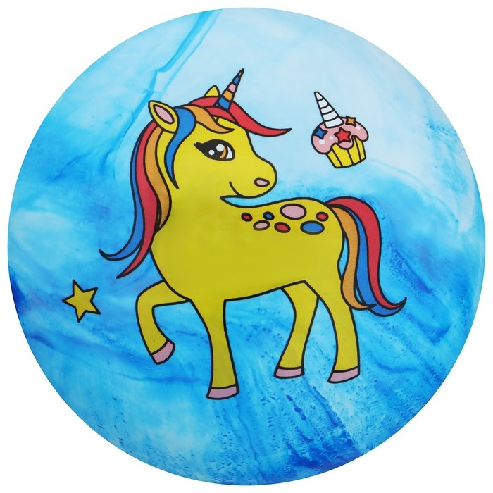 Мяч детский &laquo;Единороги&raquo;, d=22 см, цвет МИКС