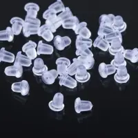 Заглушки для сережек, швенз, пусет силиконовые для швенз и пусет (набор 20 пар), 5&times;4 мм