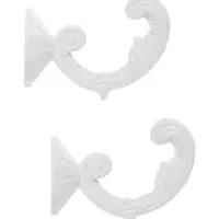 Крючок для штор ТУНДРА KS002, однорожковый, цвет белый, 2 шт