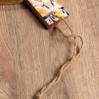 Доска разделочная круглая "Желтые и синие цветы" дерево манго 36х28 см