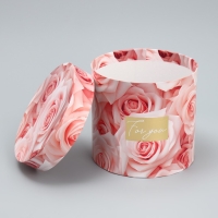 Набор шляпных коробок для цветов 4 в 1, упаковка подарочная, &laquo;Нежные цветы&raquo;, 14 х 13 см - 20 х 17,5 см