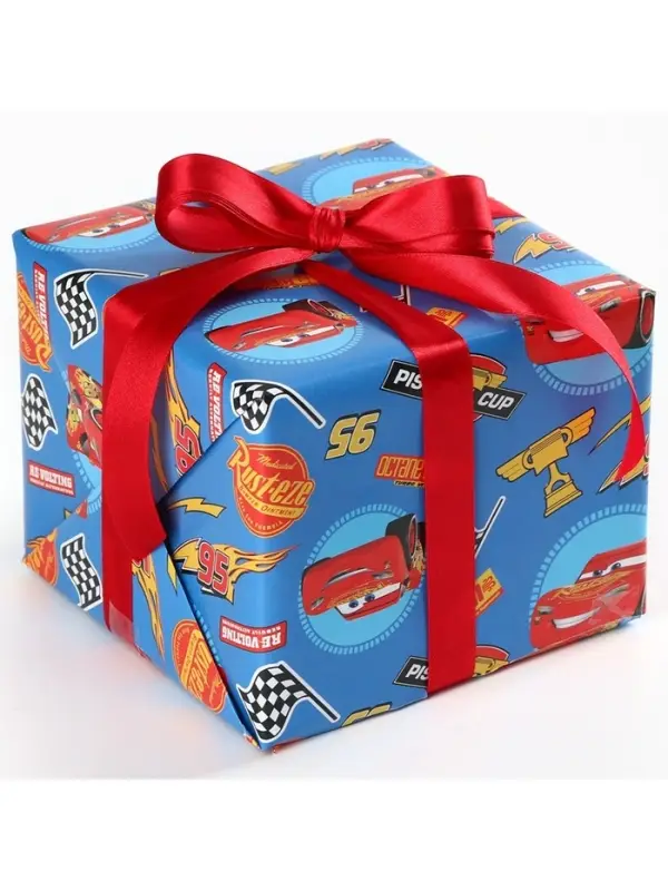 Бумага упаковочная глянцевая &laquo;Машинки&raquo;, 70 &times; 100 см