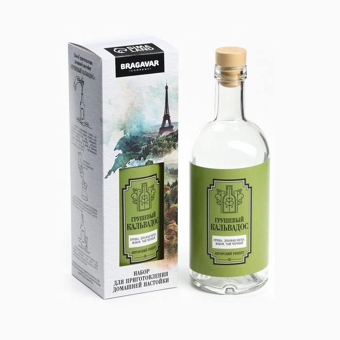 Подарочный набор для приготовления настойки &laquo;Грушевый кальвадос&raquo;, набор трав и специй 20 г., бутылка 500 мл., инструкция
