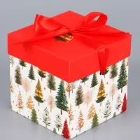 Коробка Самосборная "Звезды Новый Год" 10х10х10 см 9594049 МИКС