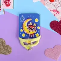 Резинки для волос &laquo;Мелодия&raquo;, набор 2 шт., звезда, 3.5 см, жёлтые