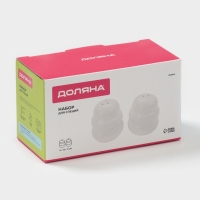 Набор для специй Доляна &laquo;Зефир&raquo;, солонка, перечница, 100 мл, керамика, белый