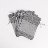 Льняной мешочек для хранения украшений, подарков, трав, 10 х 14 см, набор из 5 штук