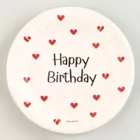 Тарелка одноразовая бумажная Happy Birthday, 18 см