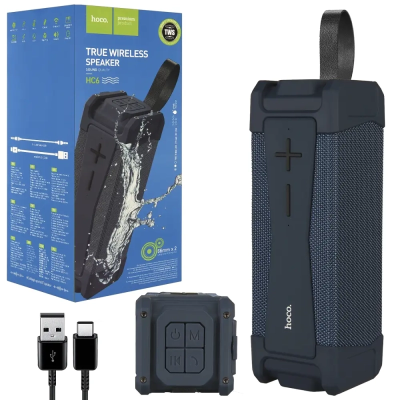 Портативная акустика HC6 Bluetooth HOCO темно-синяя