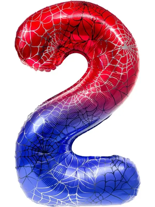 Воздушный шар фольгированный 40" цифра "2" героическая тема, цвет красный и синий, в ин.уп.